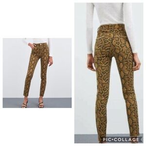 Zara Snake Print High Rise Skinny Sz 2